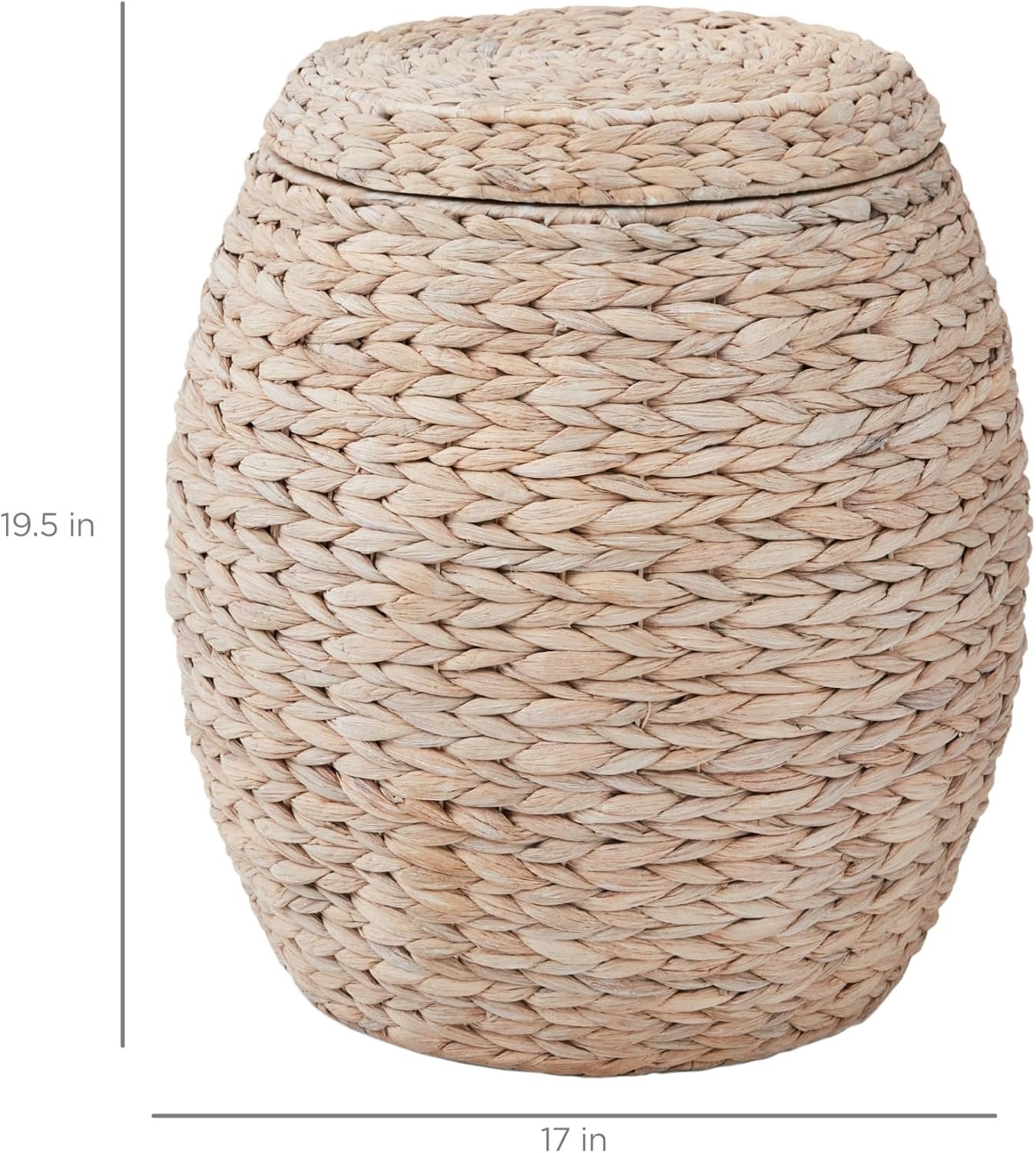 Best Choice Products Vintage Multipurpose Hyacinth Storage Organizer Tote Basket w/ Lid - Image 5